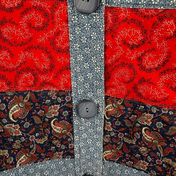 Vintage Jacket SZ Medium/Large Upcycled Handmade Patchwork Denim Quilt Cottage - Picture 6 of 16